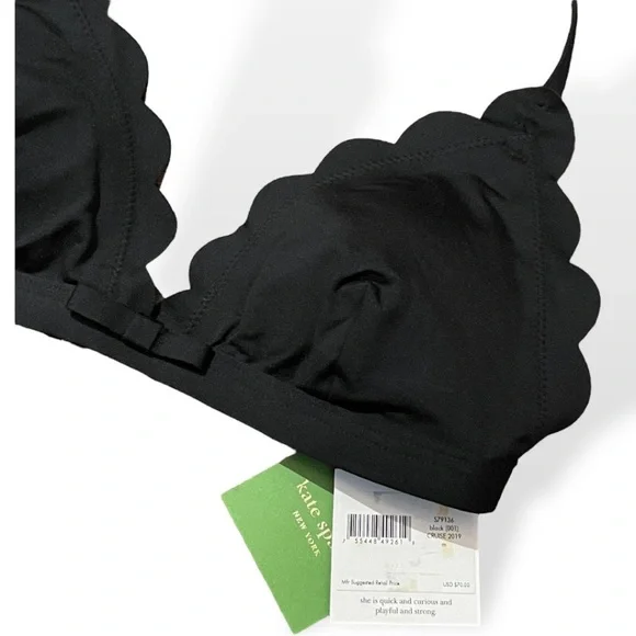 Kate Spade Black Scalloped Triangle Bikini Top - Picture 11 of 12